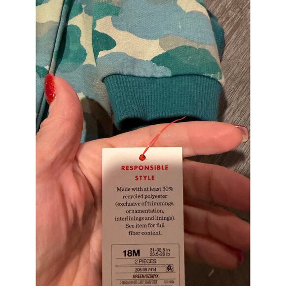 Baby Boys' 2pc Camo Print Sweatshirt & Jogger Set, NWT. - Picture 3 of 3